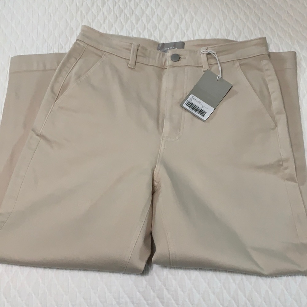NWT Everlane straight leg crop stone
